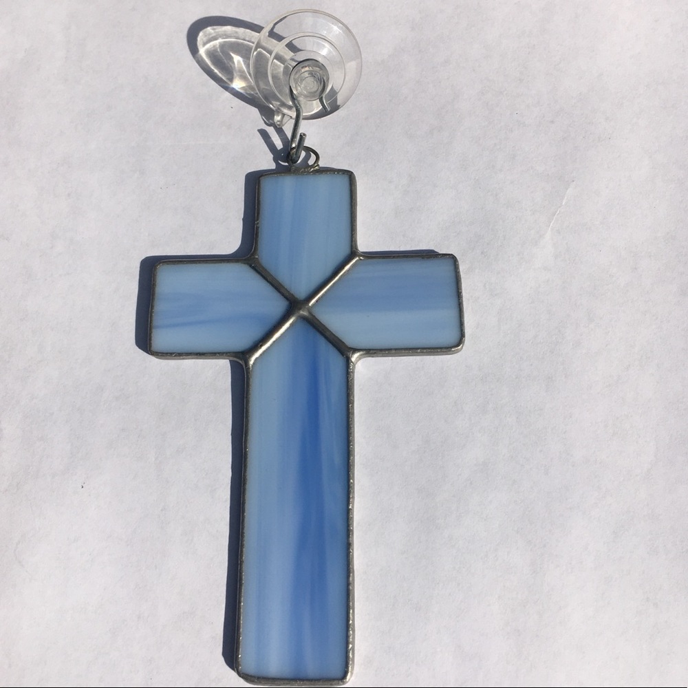 Glass cross suncatcher